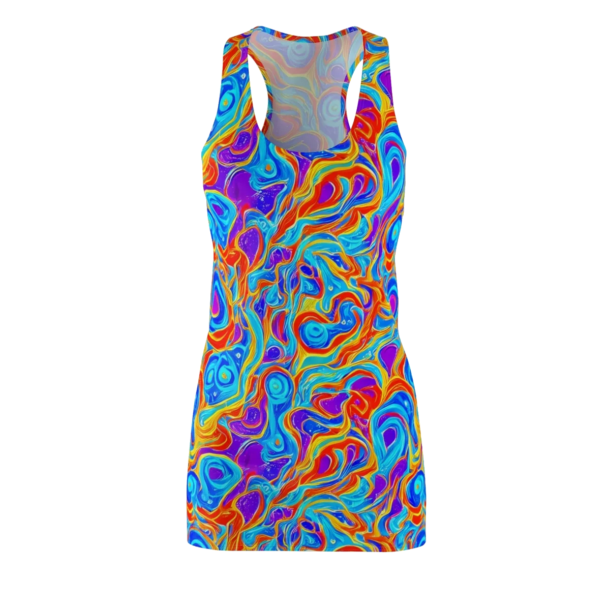 Saffron Labyrinth on Racerback Dress — Front