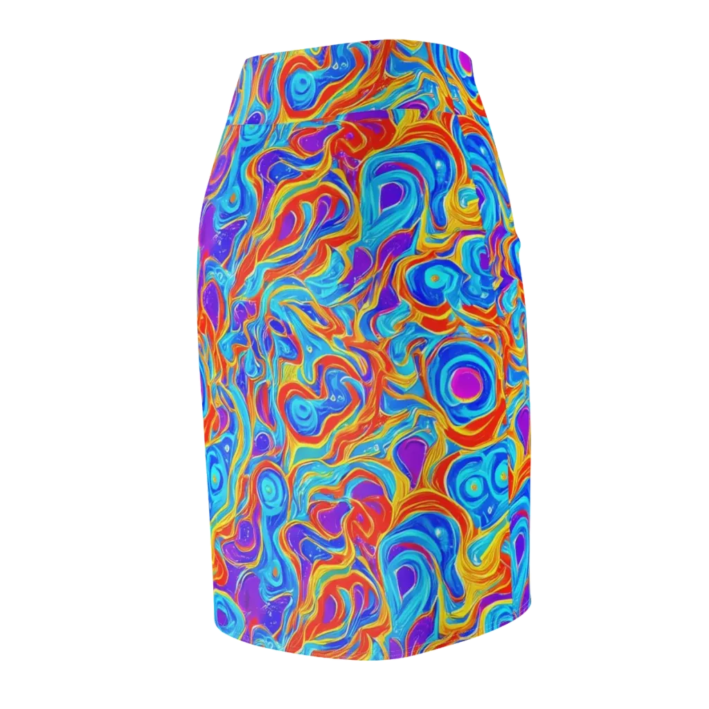 Saffron Labyrinth on Pencil Skirt — Back Side