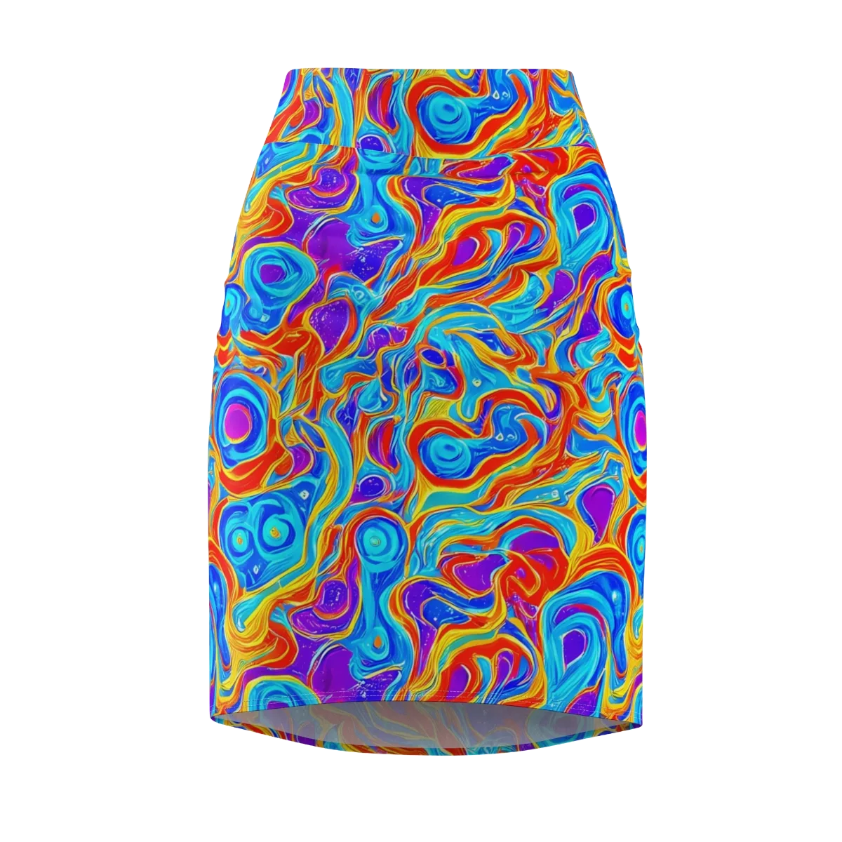 Saffron Labyrinth on Pencil Skirt — Front