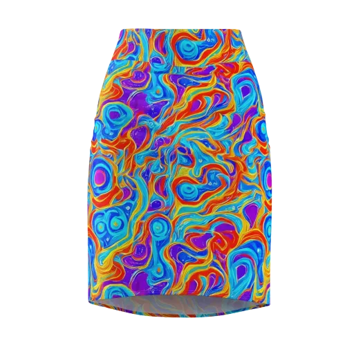 Saffron Labyrinth on a Pencil Skirt