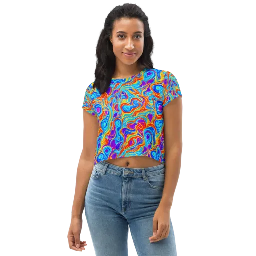 Saffron Labyrinth on a Crop Tee