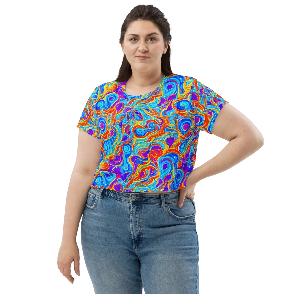 Saffron Labyrinth on Crop Tee — Front