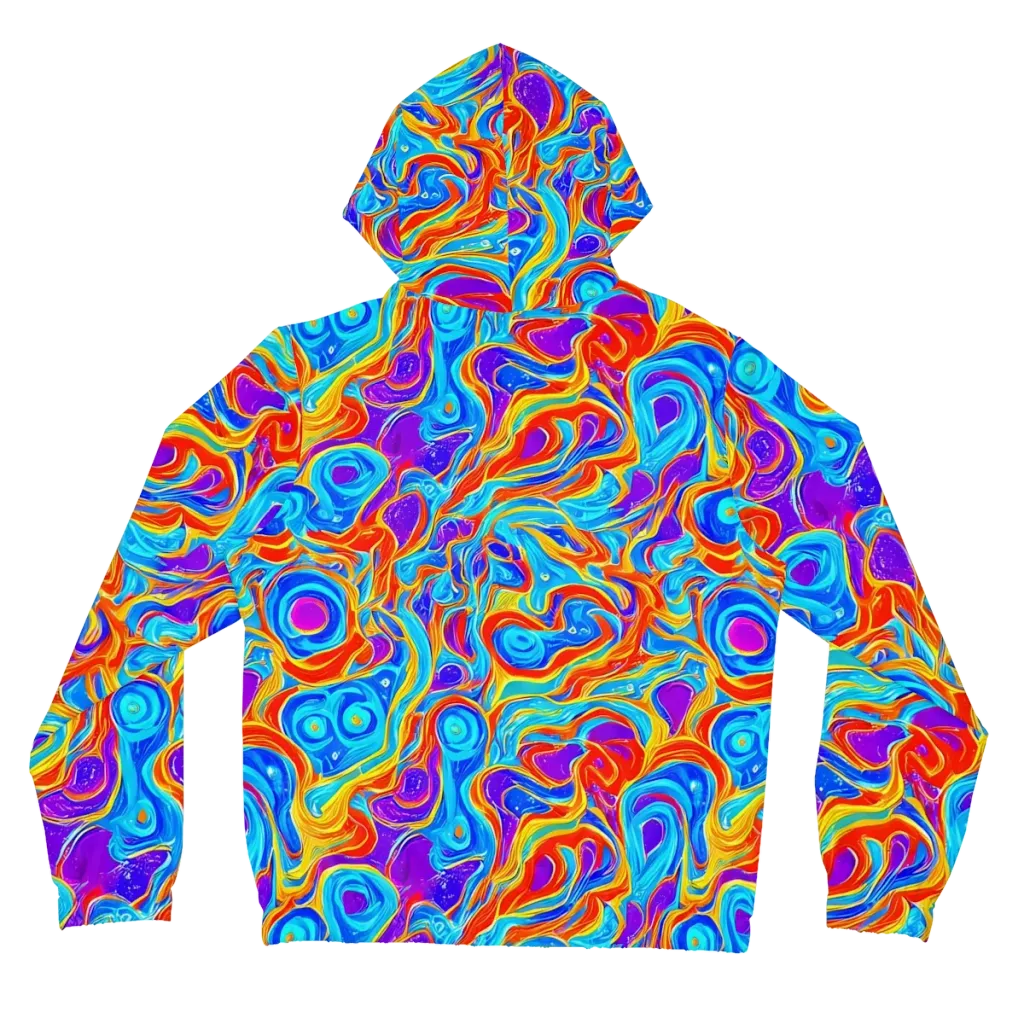 Saffron Labyrinth on Women's Full-Zip Hoodie — Back
