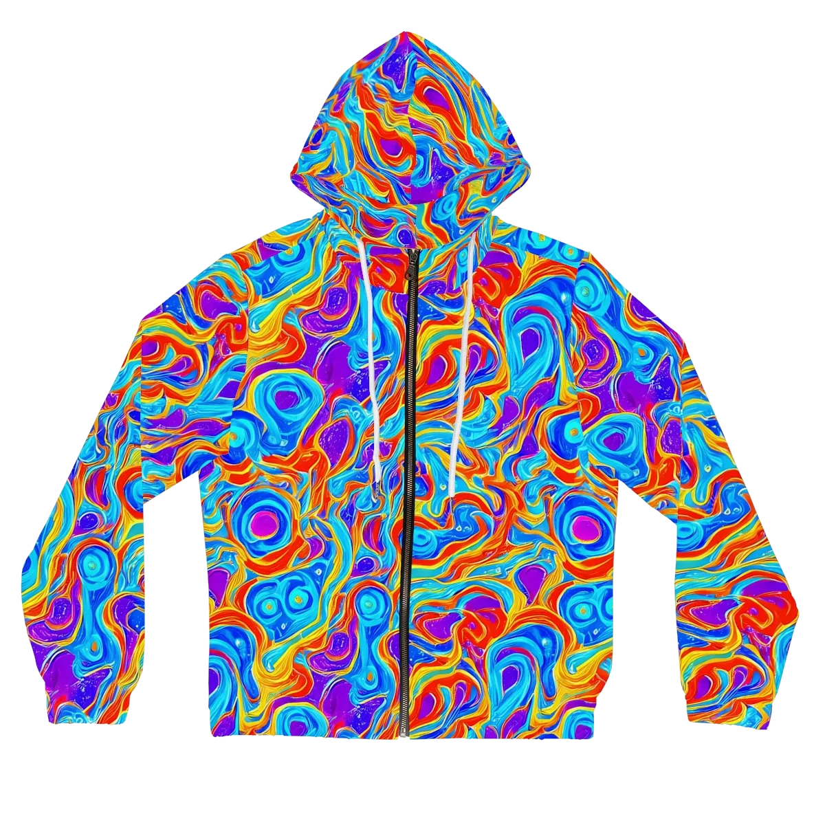 Saffron Labyrinth on Women's Full-Zip Hoodie — Front