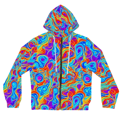 Saffron Labyrinth on a Women's Full-Zip Hoodie