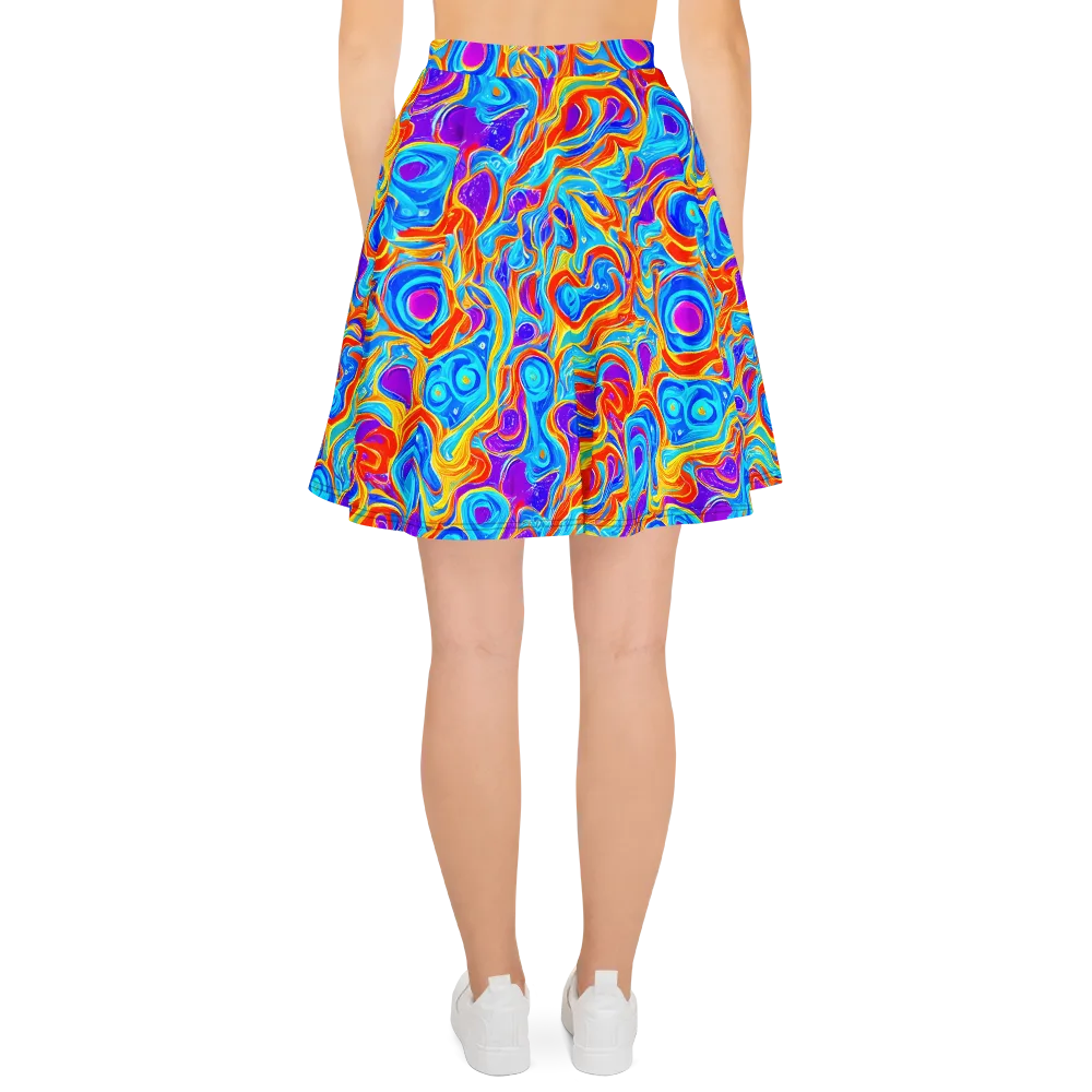 Saffron Labyrinth on Skater Skirt — Back