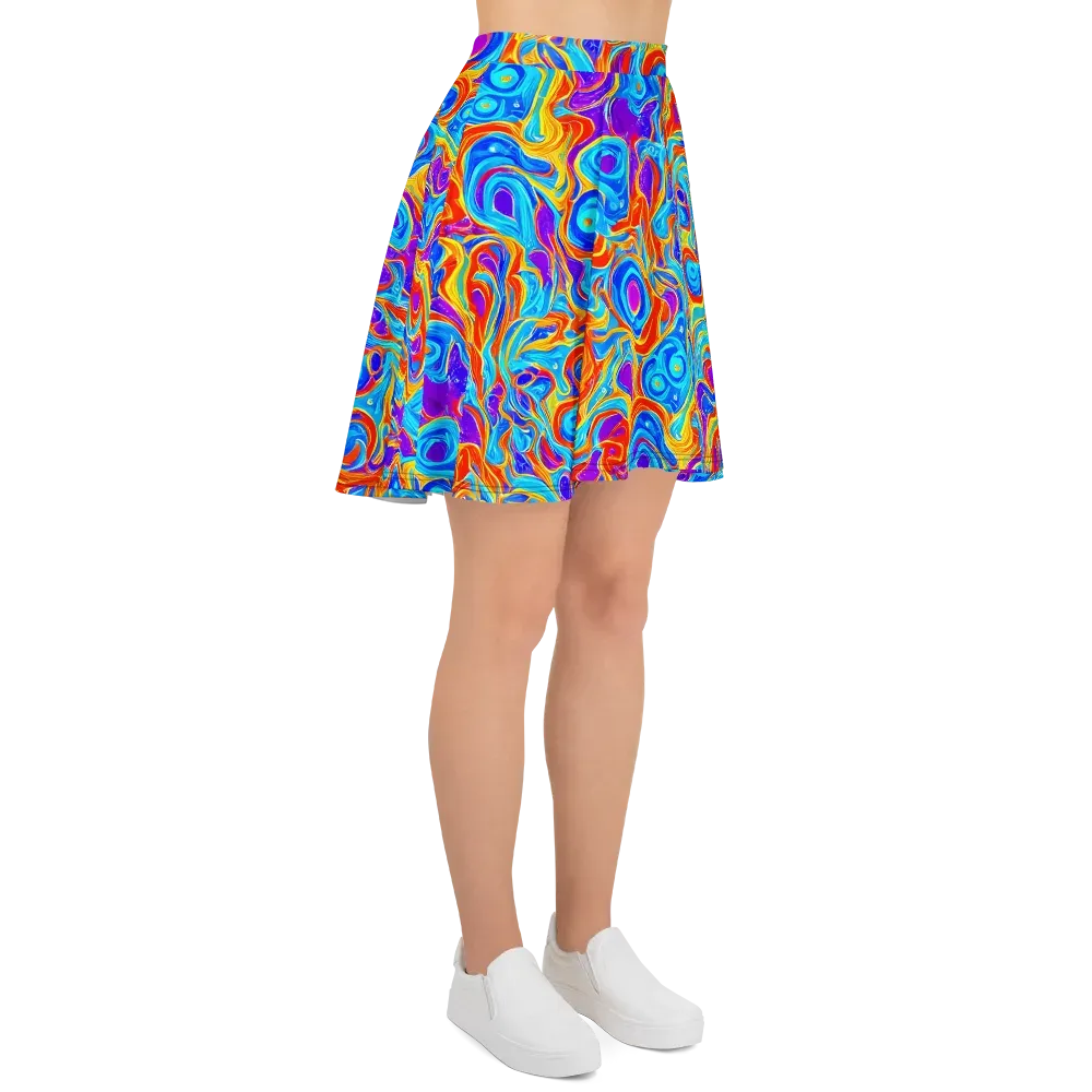 Saffron Labyrinth on Skater Skirt — Right