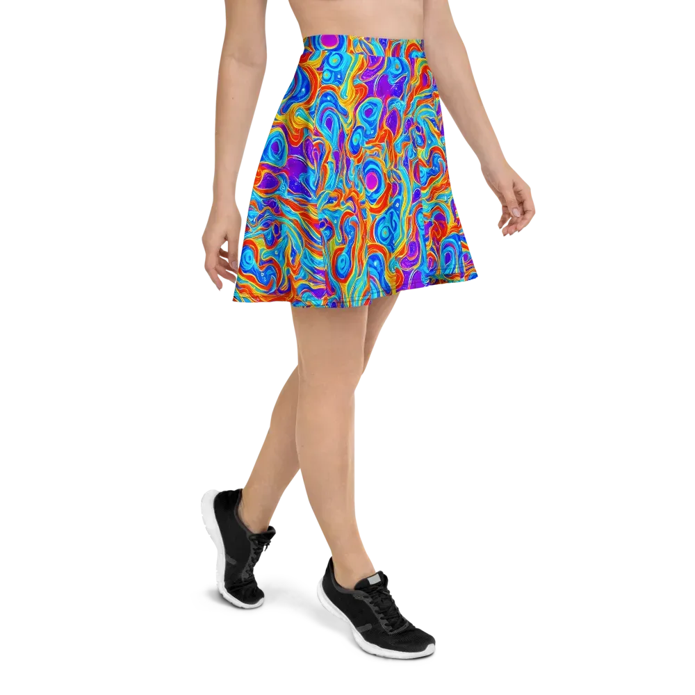 Saffron Labyrinth on Skater Skirt — Right