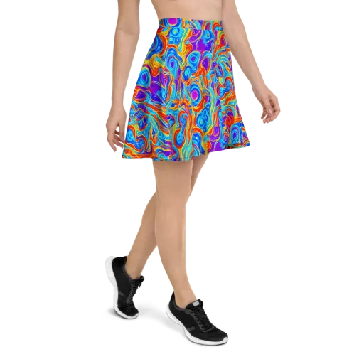 Saffron Labyrinth on a Skater Skirt
