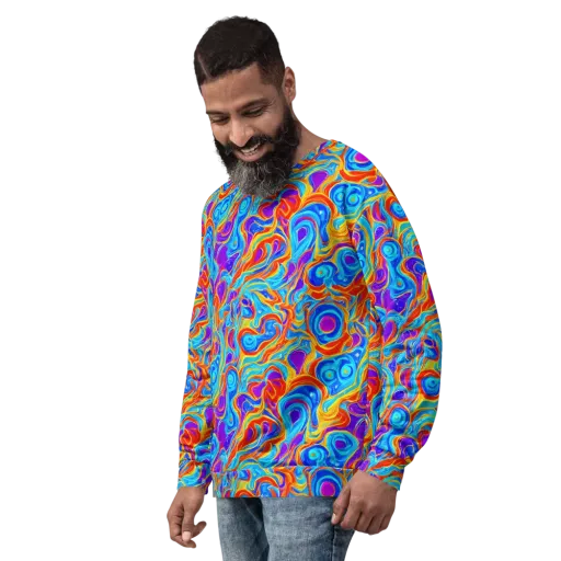Saffron Labyrinth on a Sweatshirt