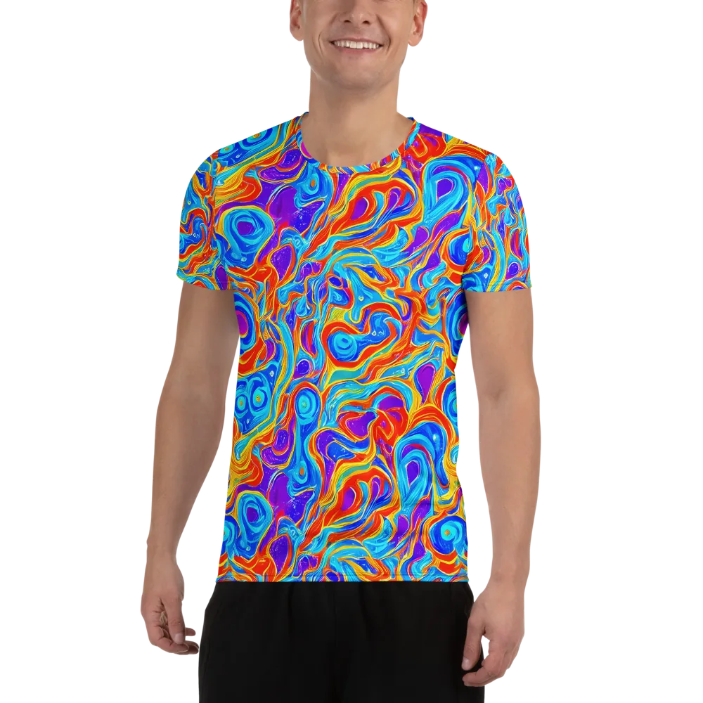 Saffron Labyrinth on Men's Athletic T-Shirt — Front