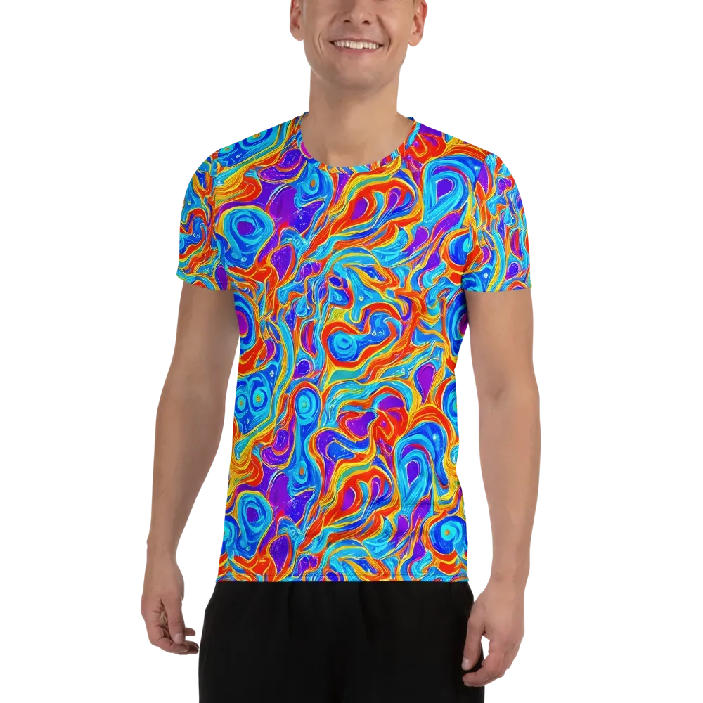Saffron Labyrinth on Men's Athletic T-Shirt — Front