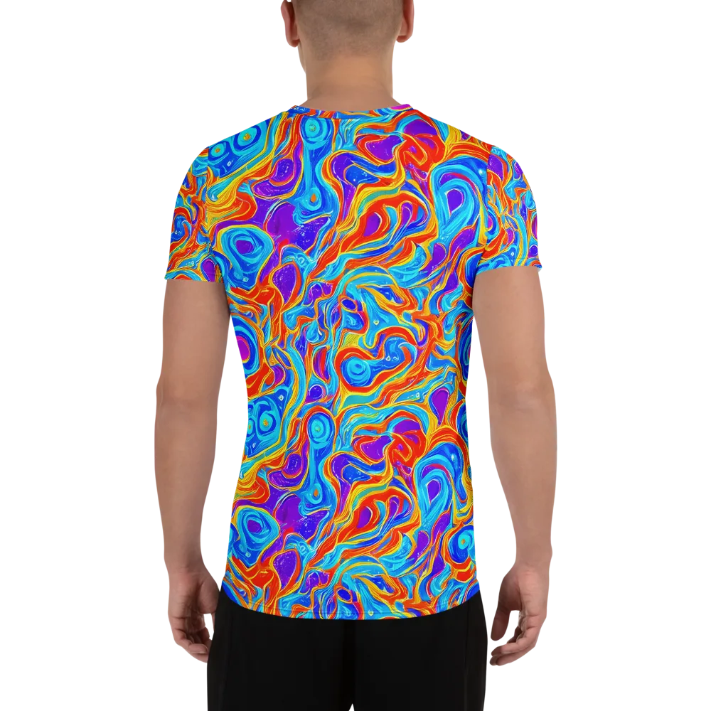 Saffron Labyrinth on Men's Athletic T-Shirt — Back