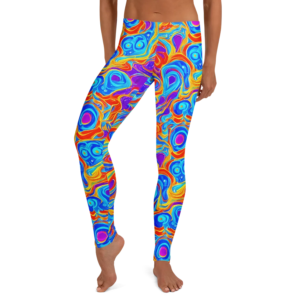 Saffron Labyrinth on Leggings — Front