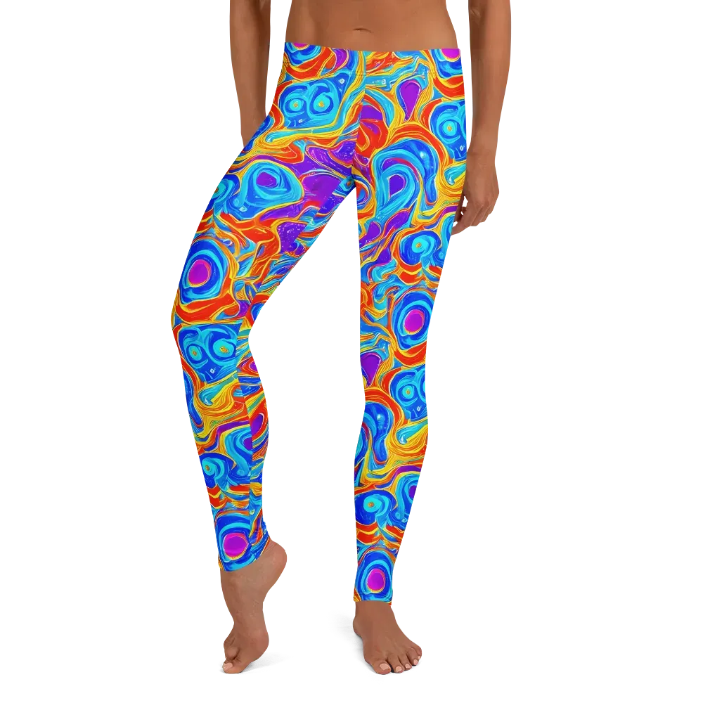Saffron Labyrinth on Leggings — Front