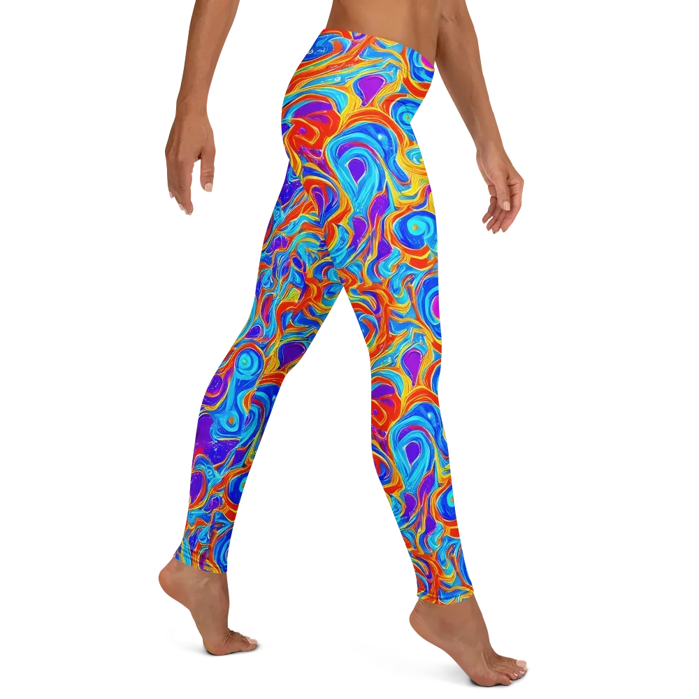 Saffron Labyrinth on Leggings — Right