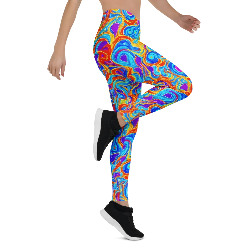 Saffron Labyrinth on Leggings — Right