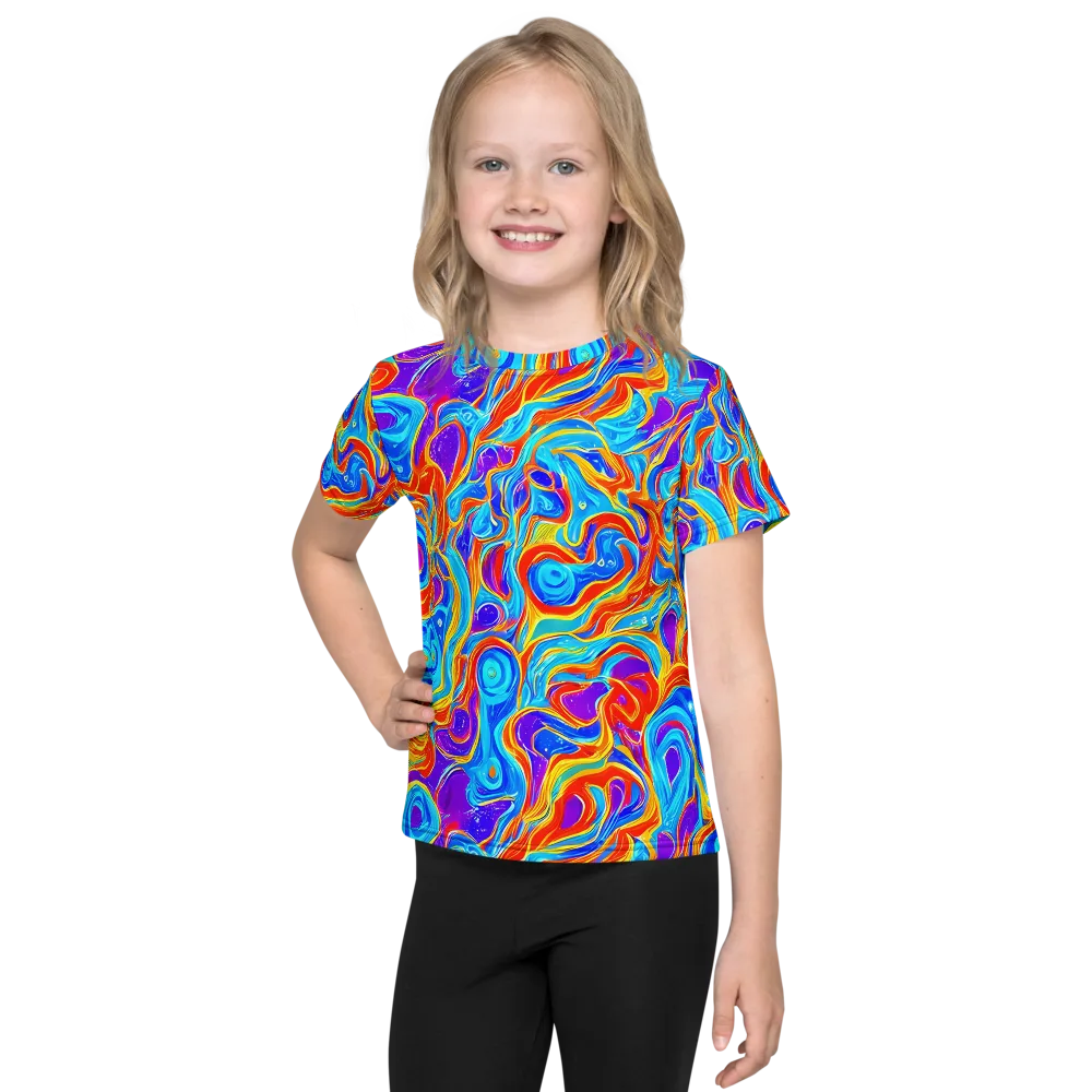 Saffron Labyrinth on Kids Crew Neck T-Shirt — Front