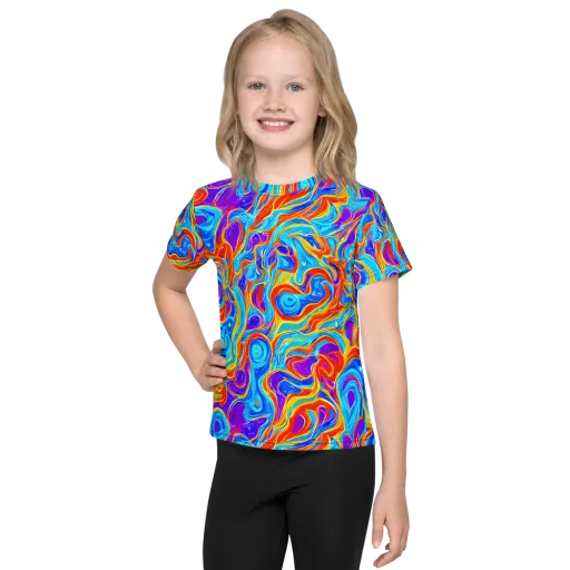 Saffron Labyrinth on a Kids Crew Neck T-Shirt