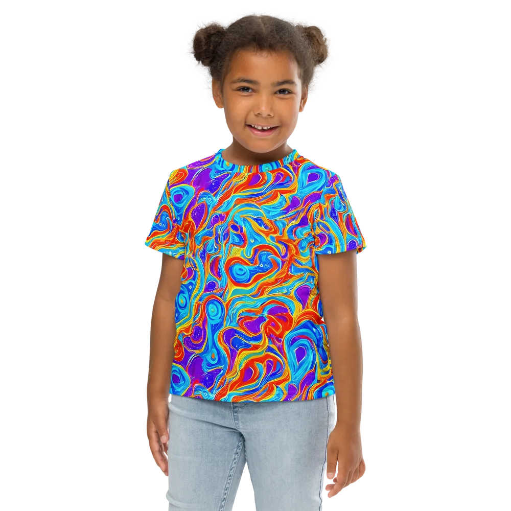 Saffron Labyrinth on Kids Crew Neck T-Shirt — Front