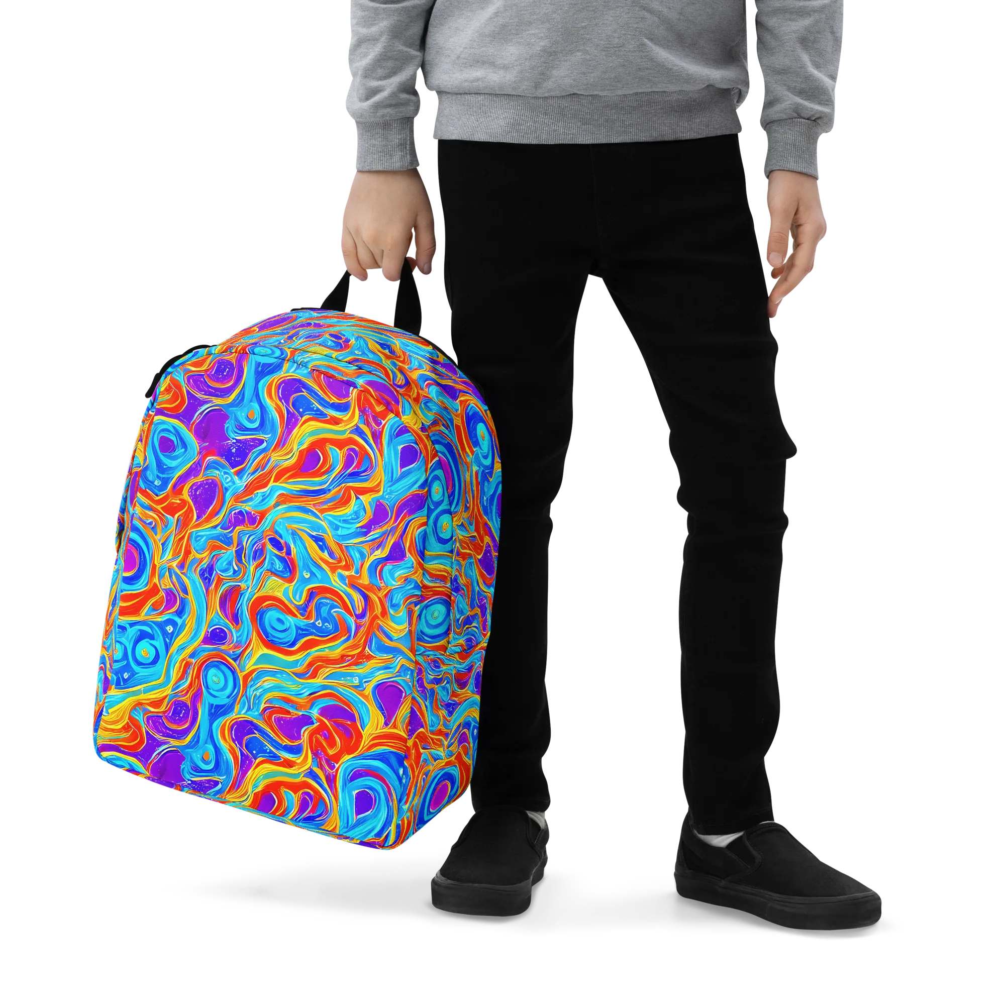Saffron Labyrinth on Minimalist Backpack — Zoomed-in