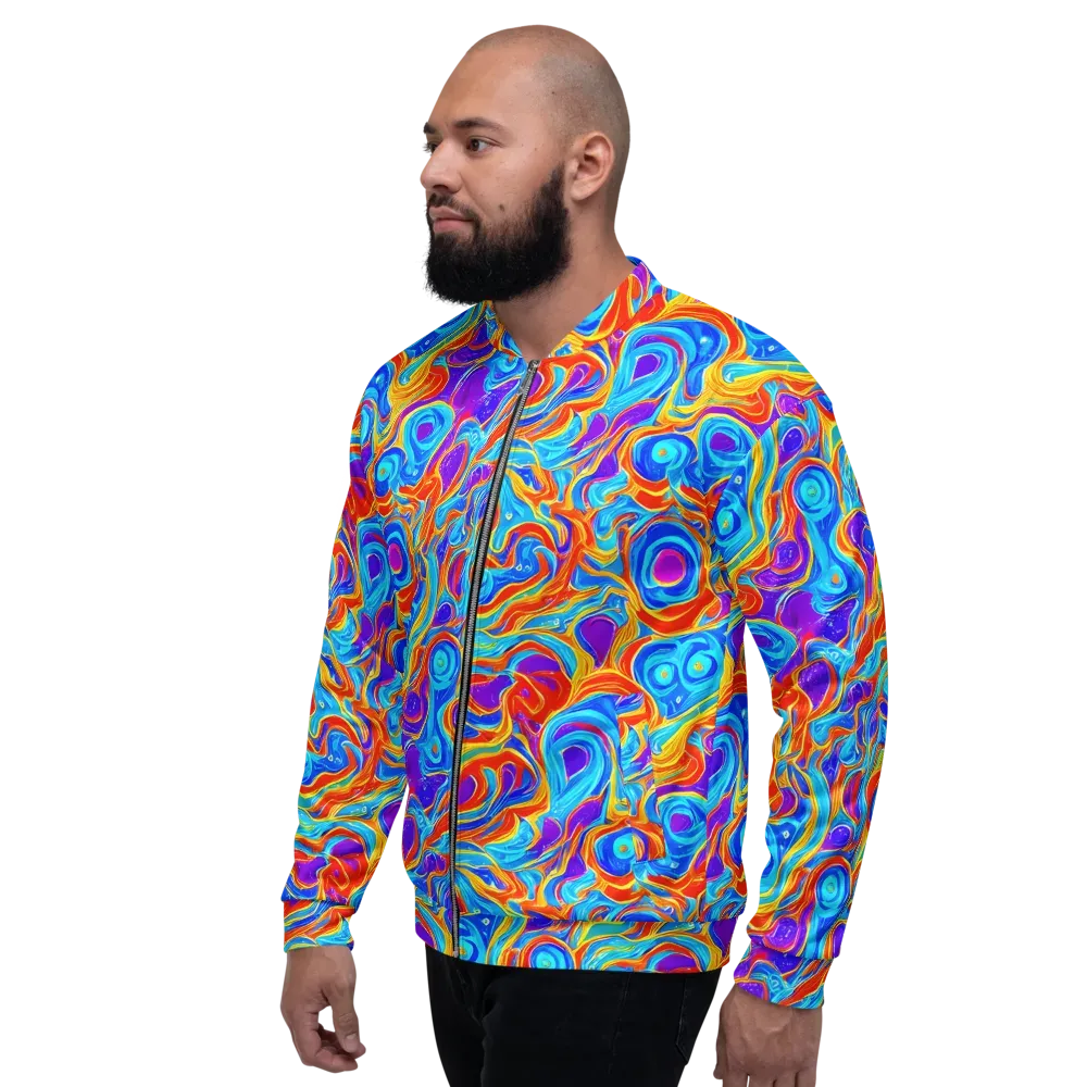 Saffron Labyrinth on Bomber Jacket — Left