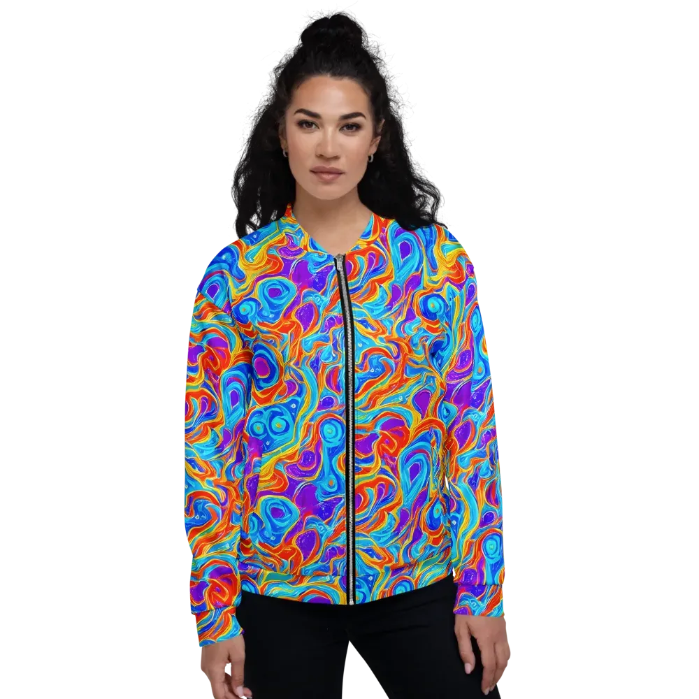 Saffron Labyrinth on Bomber Jacket — Front