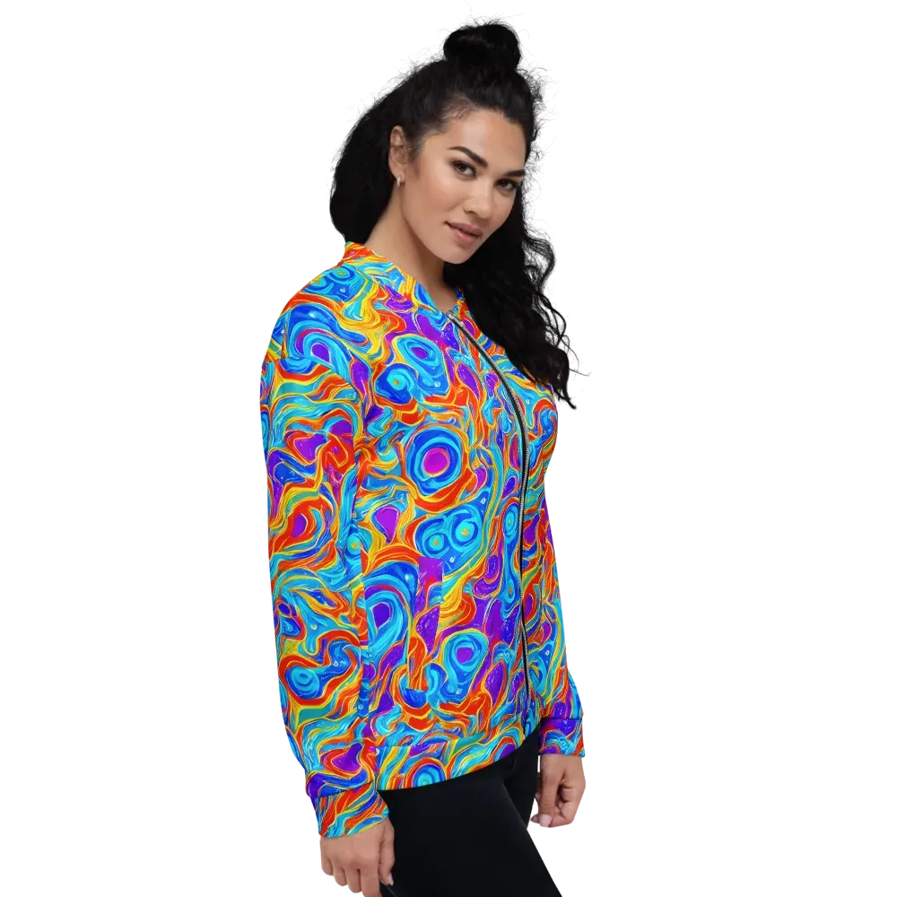 Saffron Labyrinth on Bomber Jacket — Right