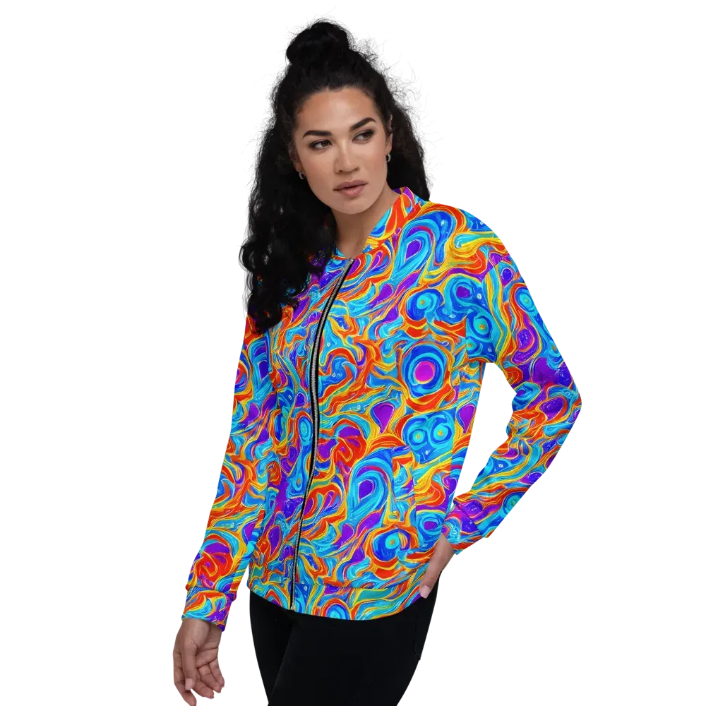 Saffron Labyrinth on Bomber Jacket — Left