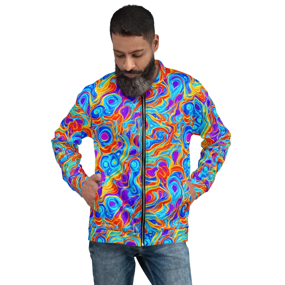 Saffron Labyrinth on Bomber Jacket — Front