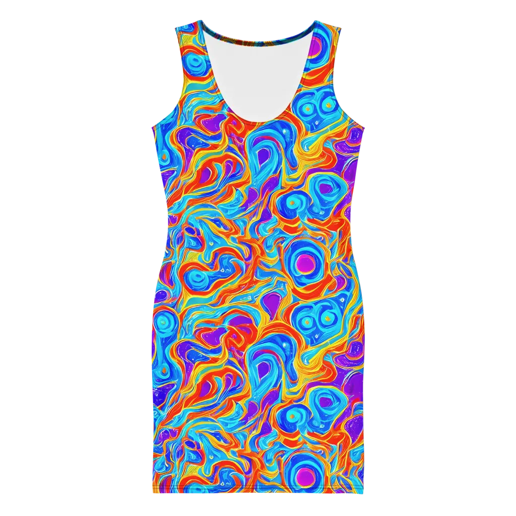Saffron Labyrinth on Bodycon Dress — Front