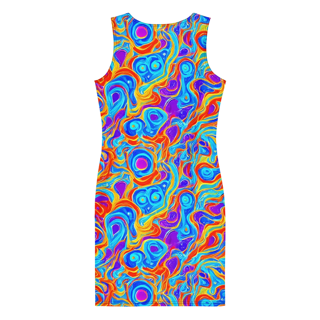 Saffron Labyrinth on Bodycon Dress — Back