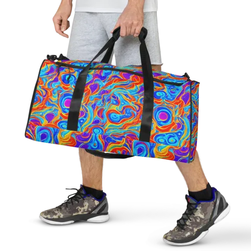 Saffron Labyrinth on a Duffle Bag