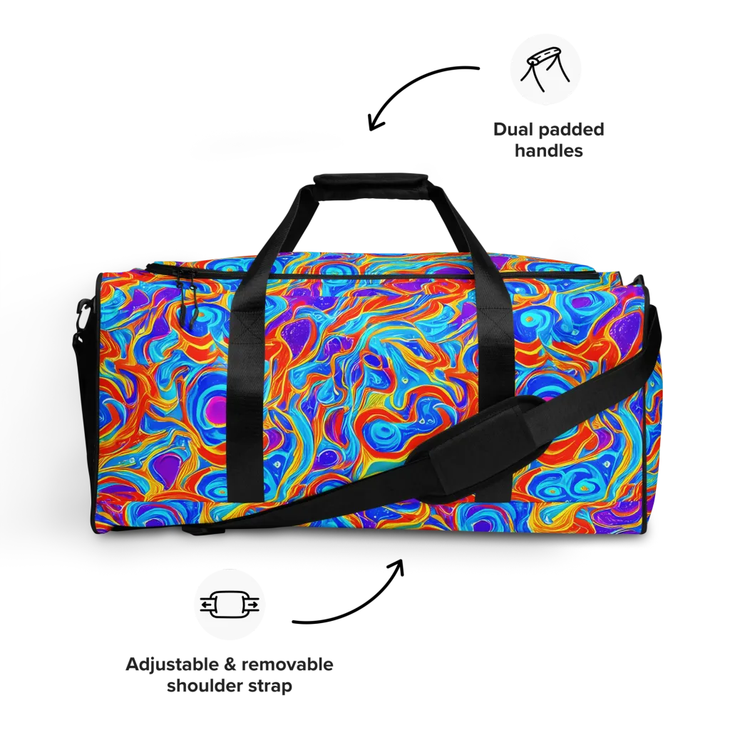Saffron Labyrinth on Duffle Bag — Front