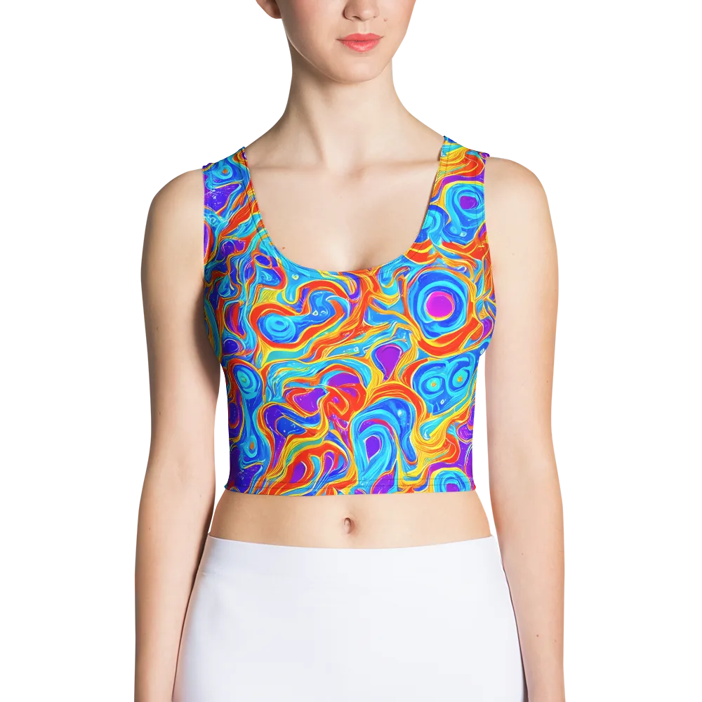 Saffron Labyrinth on Crop Top — Front