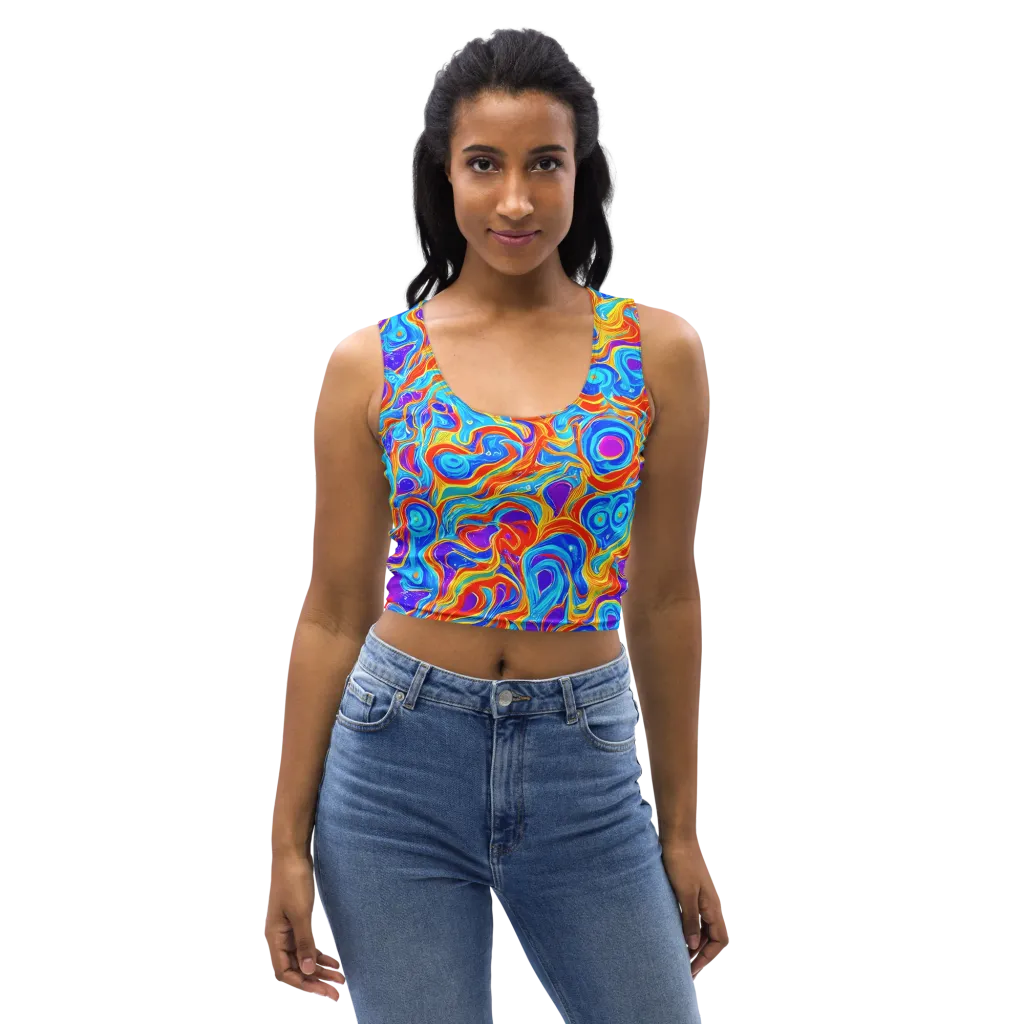 Saffron Labyrinth on Crop Top — Front