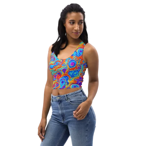 Saffron Labyrinth on a Crop Top