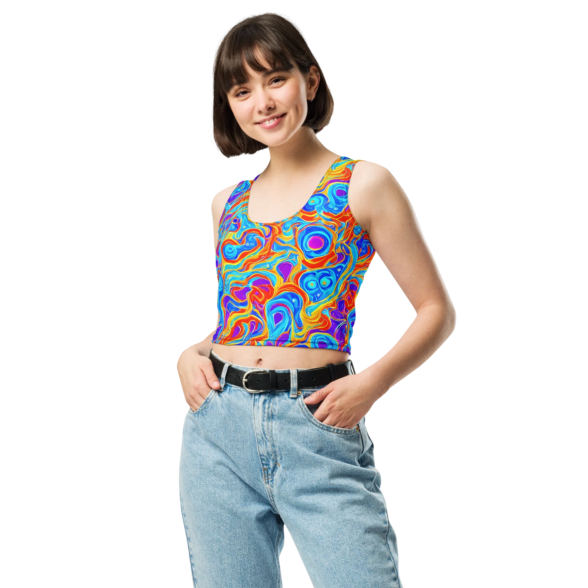 Saffron Labyrinth on Crop Top — Front