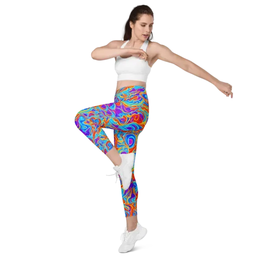 Saffron Labyrinth on a Leggings with Pockets
