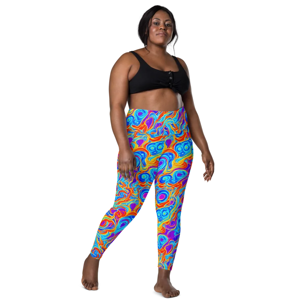 Saffron Labyrinth on Leggings with Pockets — Front