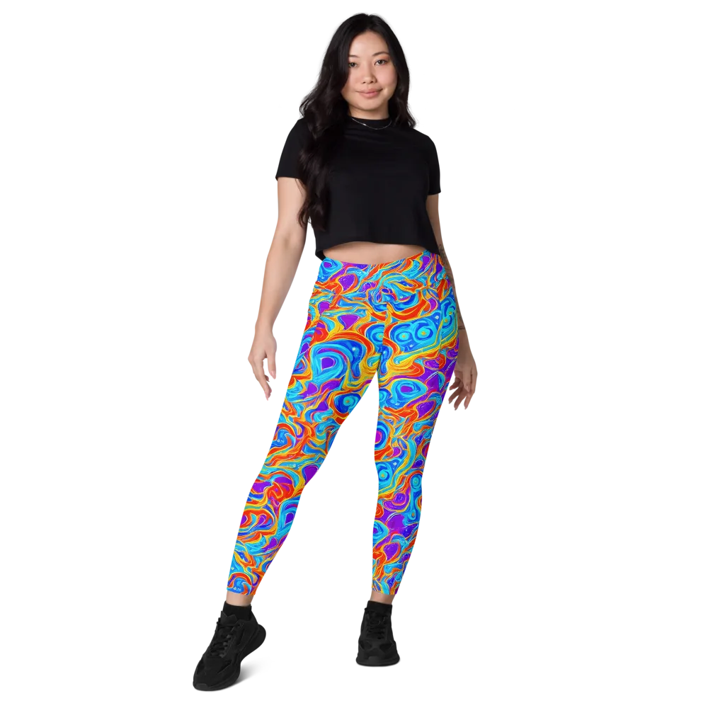 Saffron Labyrinth on Leggings with Pockets — Front