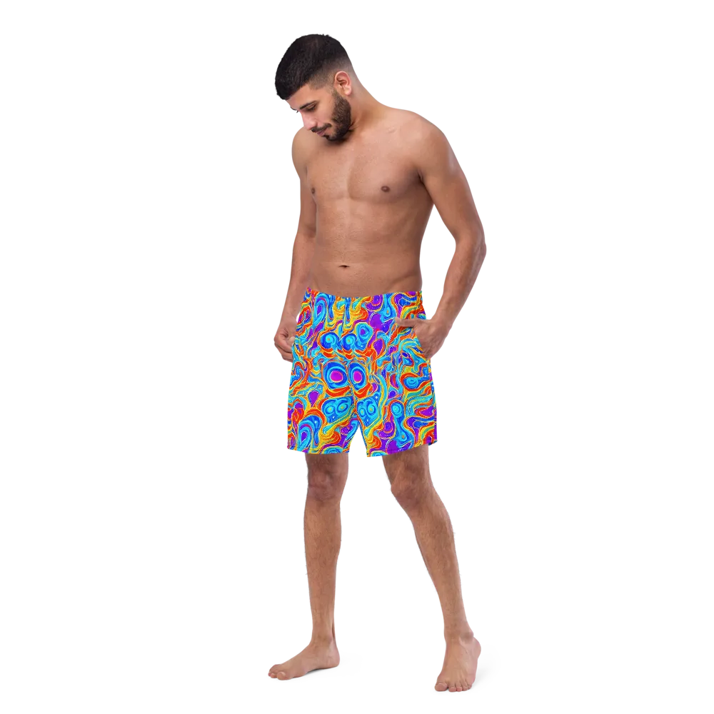 Saffron Labyrinth on Swim Trunks — Left Front