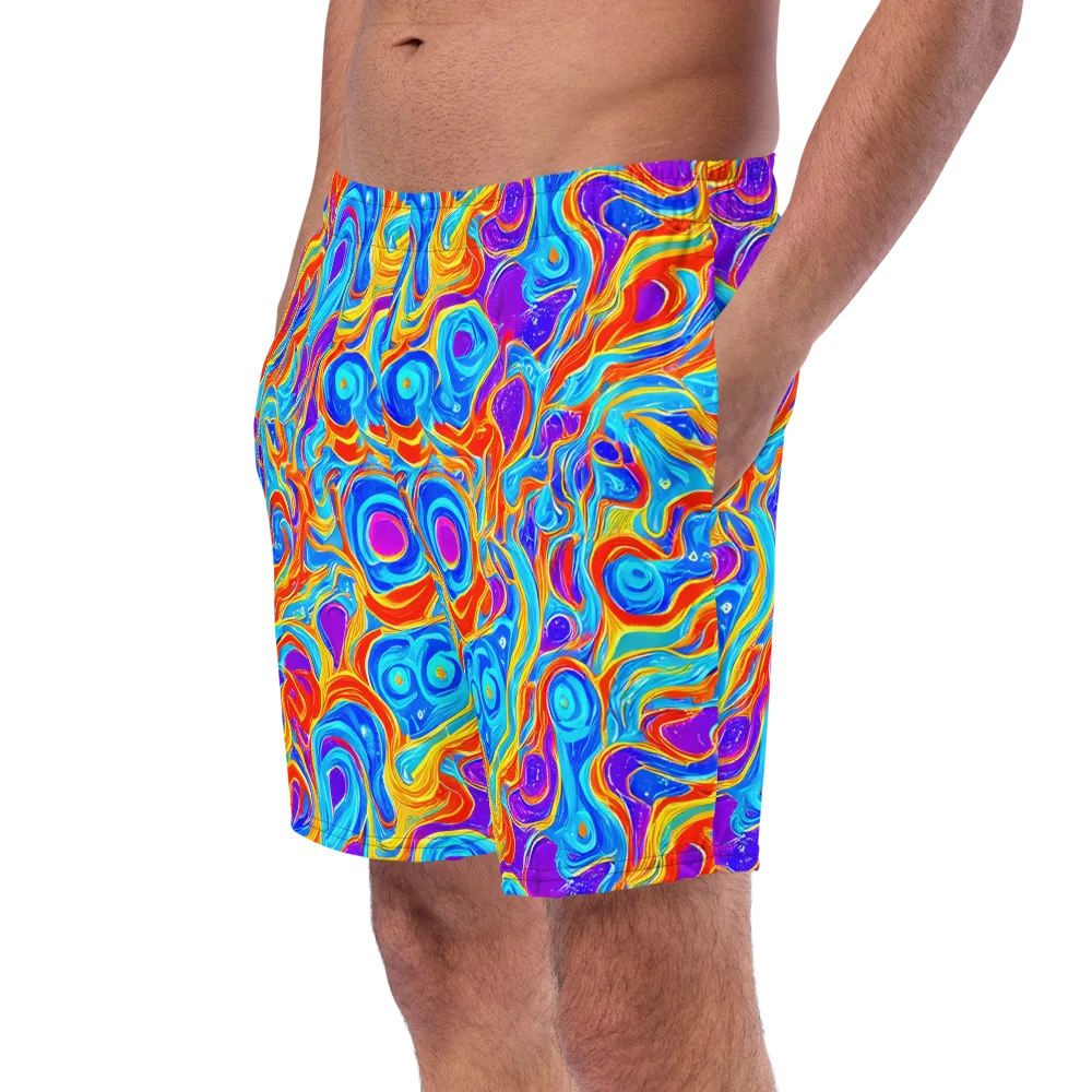 Saffron Labyrinth on Swim Trunks — Left Front