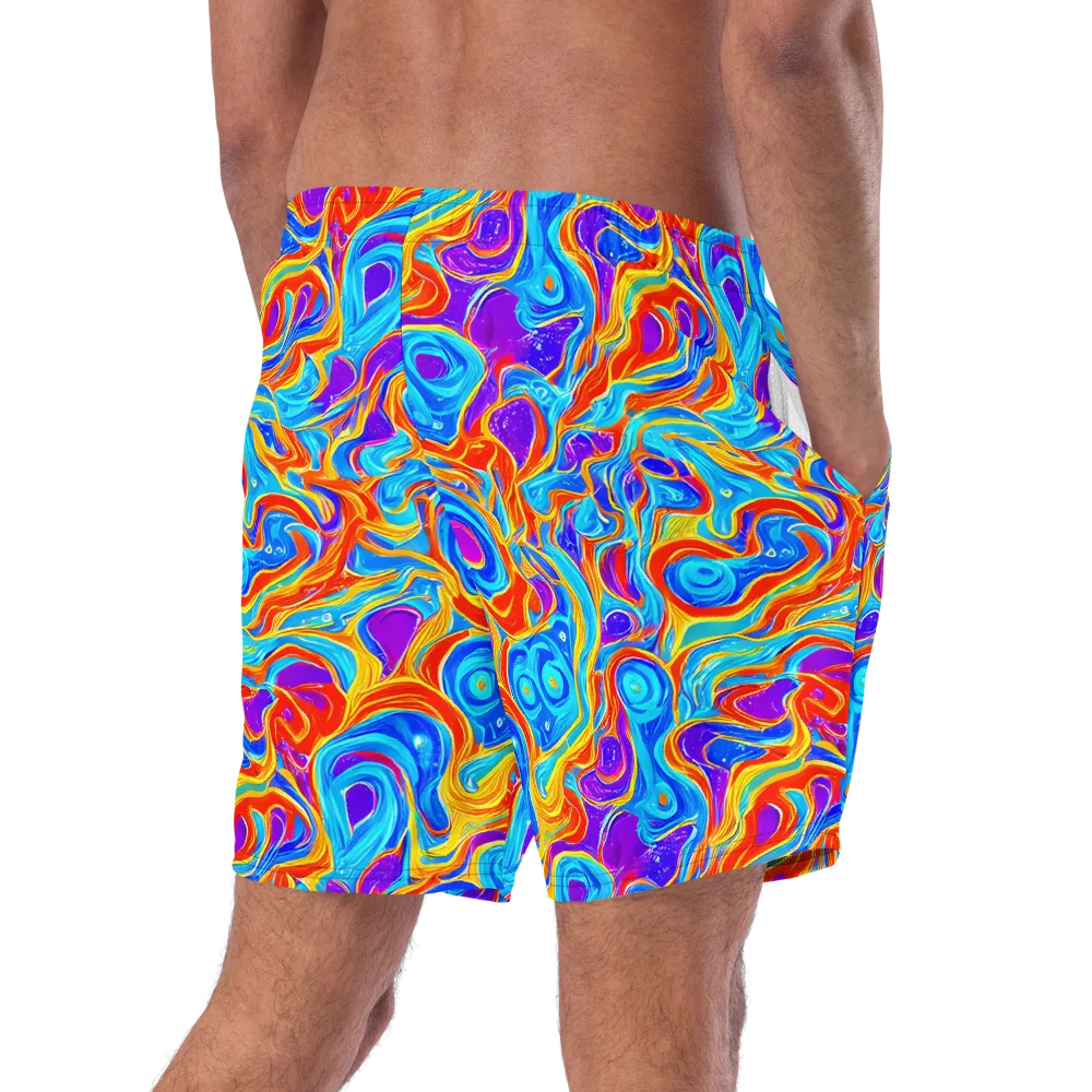 Saffron Labyrinth on Swim Trunks — Right Back