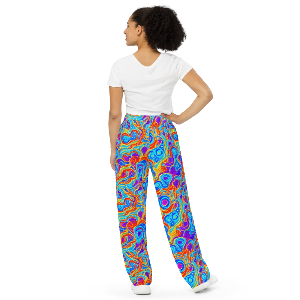 Saffron Labyrinth on Wide-Leg Pants — Back