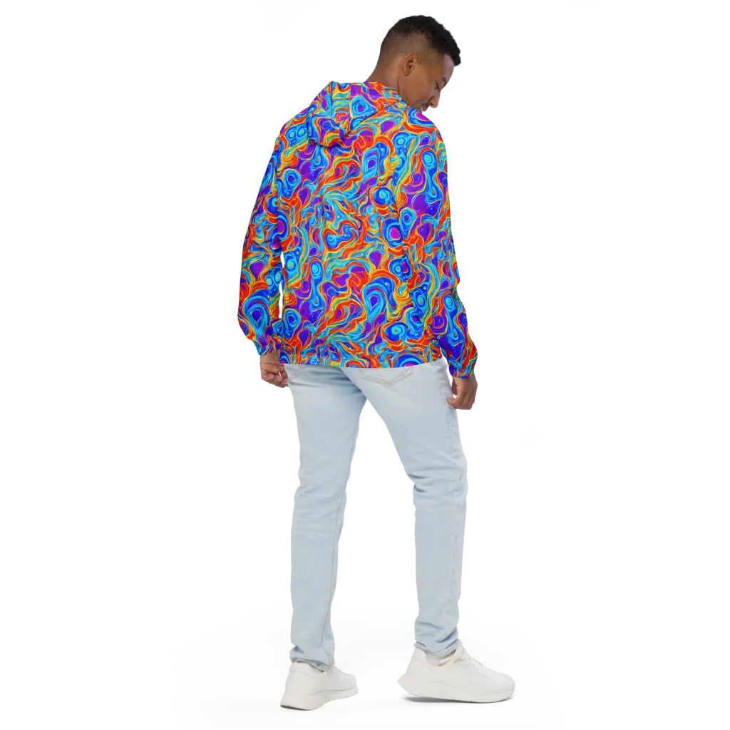 Saffron Labyrinth on Men's Windbreaker — Back