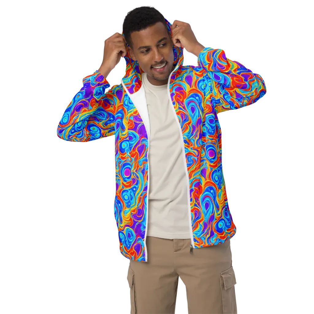 Saffron Labyrinth on Men's Windbreaker — Front