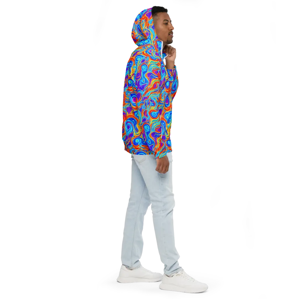 Saffron Labyrinth on Men's Windbreaker — Right