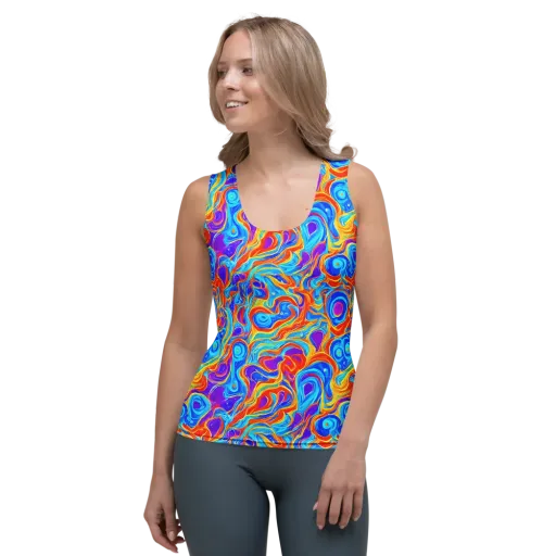 Saffron Labyrinth on a Women's Tank Top