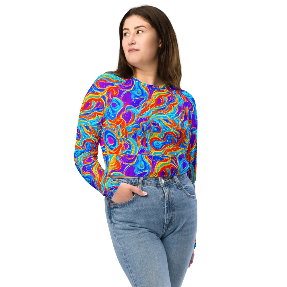 Saffron Labyrinth on Long Sleeve Crop Top — Front